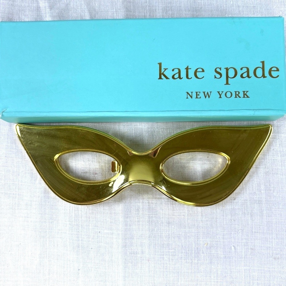 Kate Spade New York Two of a Kind Mask Bottle Opener Gold Lenox 7in